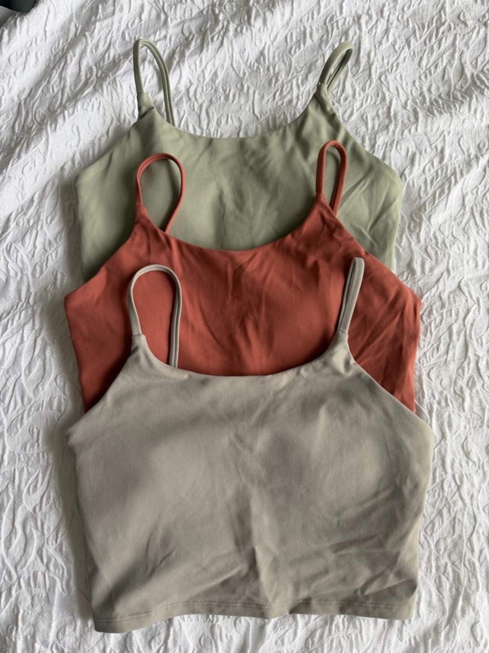 Amazon Women's 3-Pack Cami Tank Tops - Sage Green, Rust, Taupe